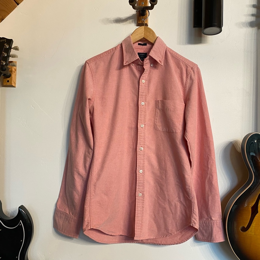 Red J. Crew Button Up Shirt